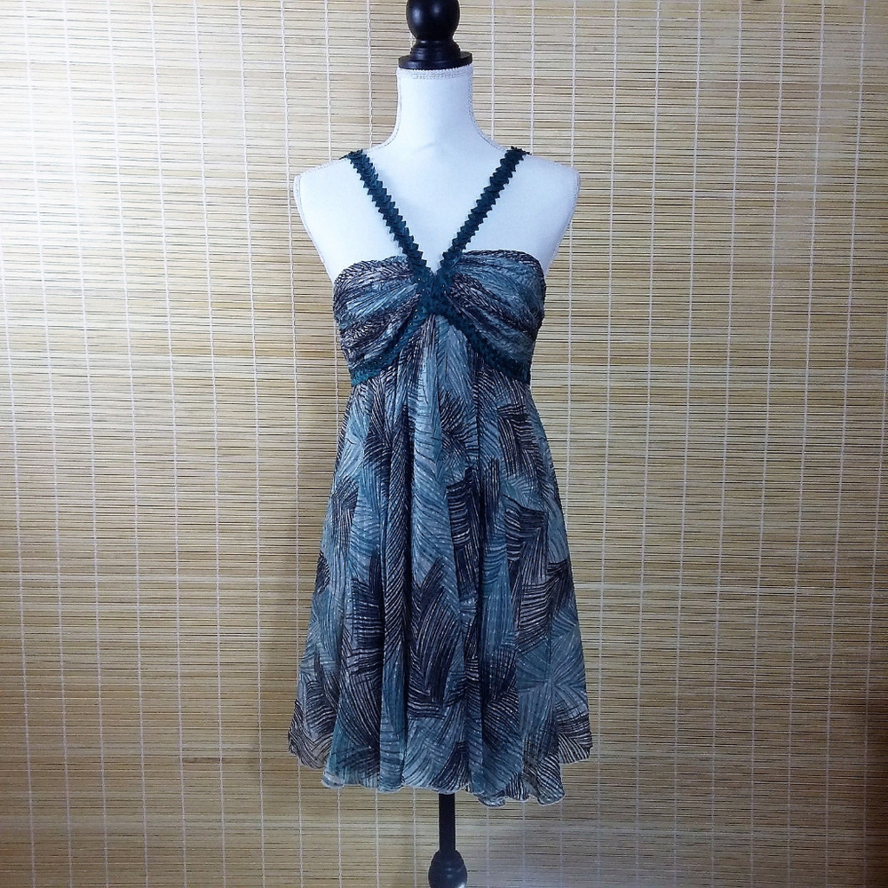 BCBGMaxazria Green Empire Waist Dress